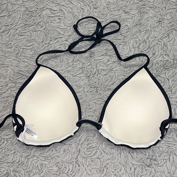 A Che Bikini Swimsuit Black Laser Cut Triangle String L Large New - Picture 3 of 6